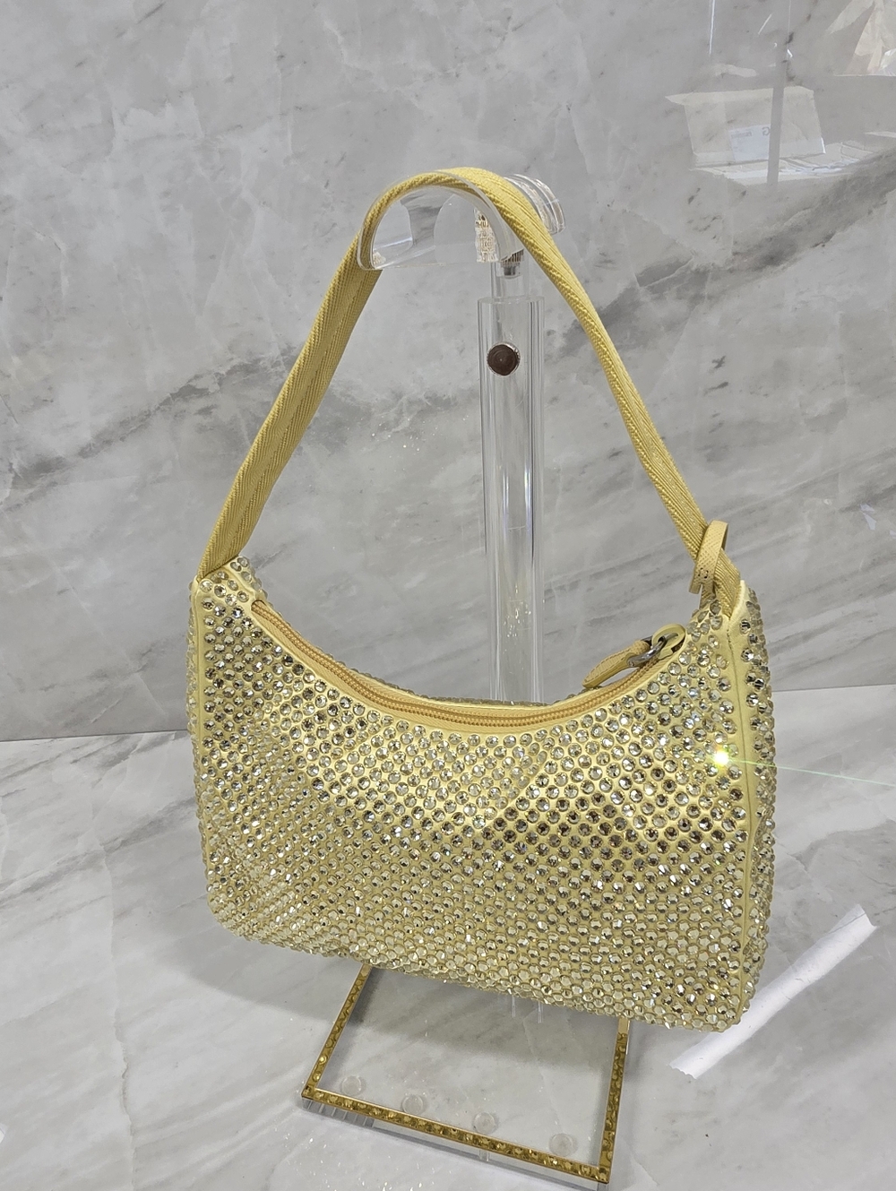Prada Yellow Crystal-Embellished Shoulder Bag - Picture 4 of 14